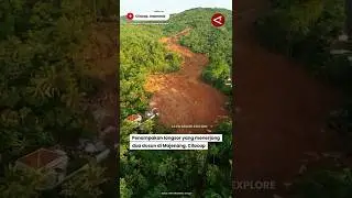 Penampakan longsor yang menerjang dua dusun di Majenang, Cilacap