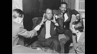 Louis Armstrong practices speaking Russian - Луи Армстронг говорит по-русски