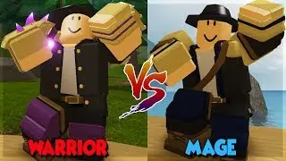 MAGE VS WARRIOR WHO IS BETTER? IN DUNGEON QUEST ALL NEW SPELLS IN THE CANALS ROBLOX