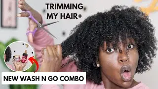 DIY TRIM + NEW WASH N GO COMBO | Natural Hair