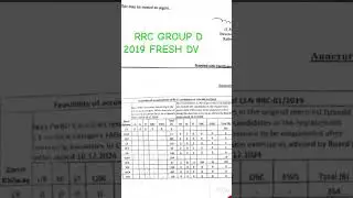 RRC GROUP D 2019 FRESH DV