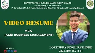 Mr. Lokendra Singh Rathore || MBA(ABM) 23-35 ||Video Resume || IABM Bikaner ||