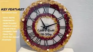 Beautiful, dried flower rose petals and pearls of wedding garland, Varmala Preservation Wall Clock