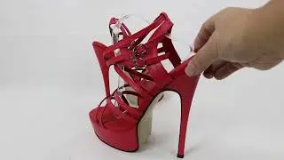Sorbern 18cm Red Sandals High Heels Genuine Leather Platform SM Shoes Crossdresser