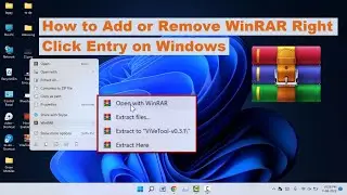 How to Add or Remove Missing WinRAR Entry in the Right-Click Context Menu | Windows 11/10
