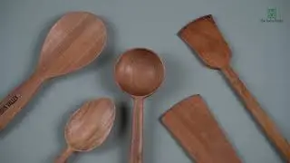 Набор из 5 лопаток/половников/компактных ножей из древесины нима от Indus Valley | 100% натуральные и без химикатов
