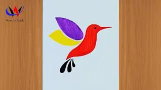 Beautiful Coloring Bird Drawing! Step by step Bird Drawing Easy #mindfulness