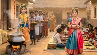 कान्हा और राधा ने गोकुल वासियों को खिलाया भोजन | यशोमती मईया के नंदलाला | Shree Krishan