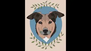 Digital dog portrait