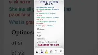 Trick 7 - Coding Decoding|| Reasoning Tricks #codingdecodingtricks #reasoning #ytshorts