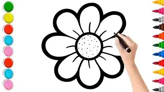 How to draw a Flower step by step for kids ||