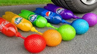 Experiment Car vs Slime Bottles Top Real ASMR Sounds! Best Crushing Crunchy, Soft Things Coca-Cola