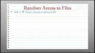 Random Access to Files