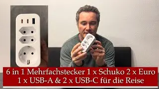 STGAROT 6 in 1 Mehrfachstecker Doppelstecker f&uuml;r Steckdose mit USB A und USB C f&uuml;r die Reise