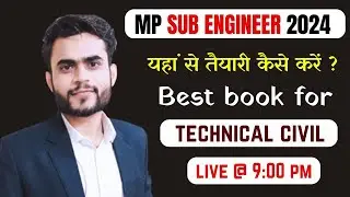 MP SUB ENGINEER Vacancy 2024 | Best Book For Mp Sub Engineer | Technical Civil |Mp Sub Engineer 2024