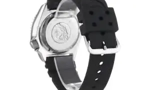 Seiko Men's SKX173 Stainless Steel and Black Polyurethane Automatic Dive Watch