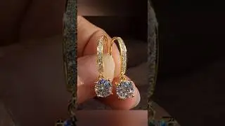 Elegant gold diamond earrings design ✨daily wear earrings #shorts #youtubeshorts #shortsviral #gold