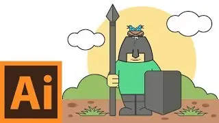 Medieval Guard Character - Illustrator Flat Design Creation Process