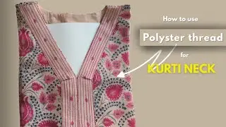 🪡MAKE Stunning kurti front neck design using thread  || v neck kurti || v neck design