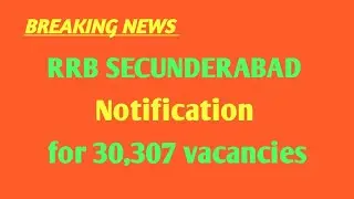 RRB secunderabad notification #@karthikanewsupdates#