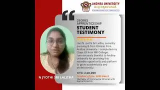JYOTHI SRI LALITHA - B.Com Student - CTC Rs.2,28,996/- EarnwhileyouLearn @AU Online University