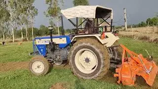 Swaraj 744 XT rotaweter performence test in 1400 rpm 2nd low gear