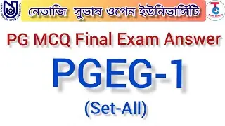 PGEG 1 Final Exam Online Solve Question Answer 2021 | NSOU PGEG 1