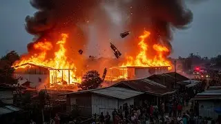 BURNING NOW: Massive Fire Engulfs Pemalang Morning Market | Central Java Indonesia