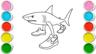 Tralalero Tralala with Football Drawing, Painting & Coloring For Kids and Toddlers_ Child Art