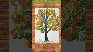 DIY Autumn Tree Fingerprint Painting | Easy Fall Craft for Kids 🎨#diy#homemadepapercraft#artandcraft