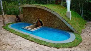 Build An Underground House  🏡 With Design Fish Pond