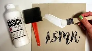 ASMR Painting Sounds - No Talking || Brushing Gesso on Cardboard