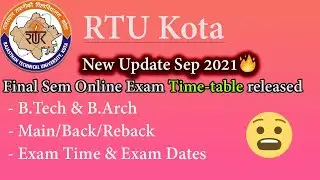 🤯 RTU final sem online exam time table released🔥 check out here💯