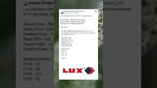 Lux Industries Ltd has fixed Record Date & Payment Date for Final Dividend for FY24. #StockMarket