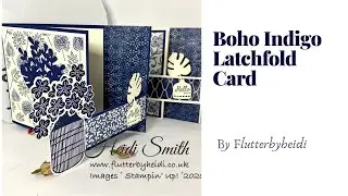 Fun Fold #105 Как сделать открытку с защелкой с помощью Stampin Up Boho Indigo для блога Inspireink