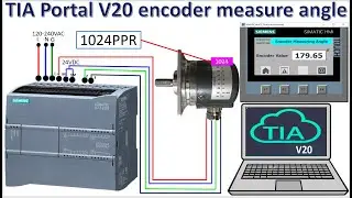 Encoder measure angle programming with TIA Portal V20 and PLC S7-1200 PPR 1024