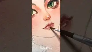 Painting with traditional watercolors #shorts
