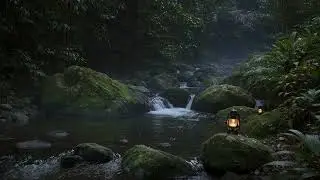 Peaceful Forest River Sounds for Night Sleep | Dark Screen | Meditation | 3 Hour