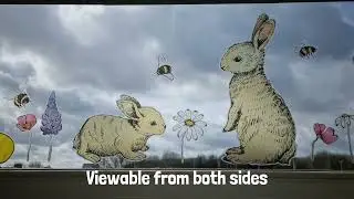 Easter Bunnies and Eggs Window Stickers