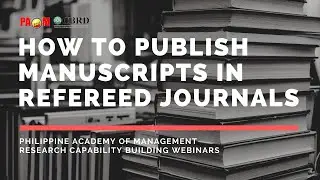 [PAOM Webinars] How to publish manuscripts in refereed journals