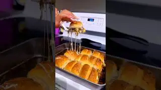 ￼ Homemade cheesesteak sliders 🍔 #tutorial #foodie #dinner #fyp #eating