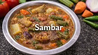 Homemade Tadnikal Sambar Recipe | ತಡ್ನಿಕಾಳು ಸಾಂಬಾರ್ | Veg Sambar Kannada   #VegetableSambar 