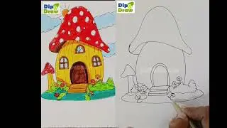 How to draw cute hut #draw house #draw hut #hut Drawing #easydrawing  #simpledrawing 