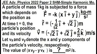 JEE Advanced Physics 2022 Paper 2: #1 SHM - Simple Harmonic Motion