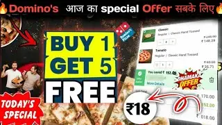 Buy 1 & Get 5 Pizza 🆓🆓🆓💥🍕|dominos coupon code today|Domino's pizza offer|Dominos coupon code