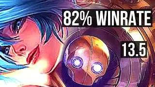 SONA & Jinx vs BLITZ & Samira (SUP) | 82% winrate, 1/2/9 | KR Diamond | 13.5
