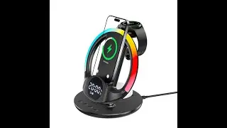 Smart Charging, Ambient Glow & Morning Alarm, All-in-One Foldable Wireless Charger!#wirelesscharger