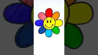 Easy drawing rainbow sunflower 🌻 🌈 #howtodraw #drawing #easydrawing #kidsart #rainbow #flowers