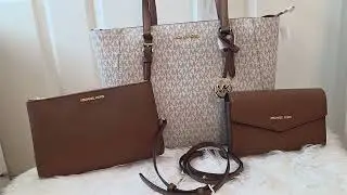 Michael Kors 3in1 Large Charlotte Tote in color vanilla #MK #michaelkors #michaelkorshandbags #bag
