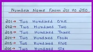 Number Name From 201 to 250 In English||Number Name||201 to 250 Number Name.